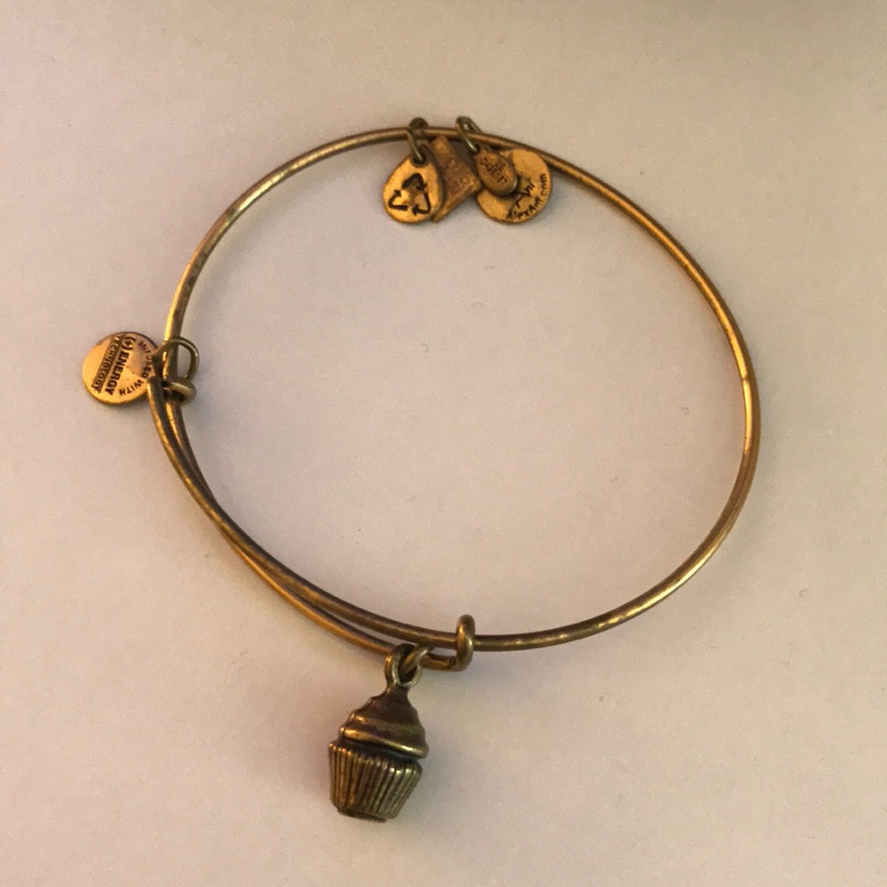 Gold cupcake Alex and Ani bracelet